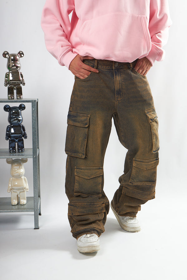 JEANS CARGO ULTRA SABBIATO