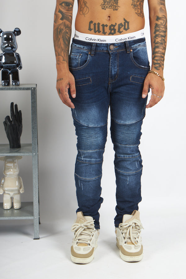 BIKER JEANS SCURO